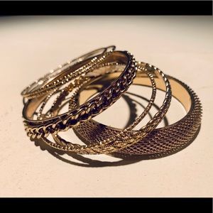 Gold stackable bangles